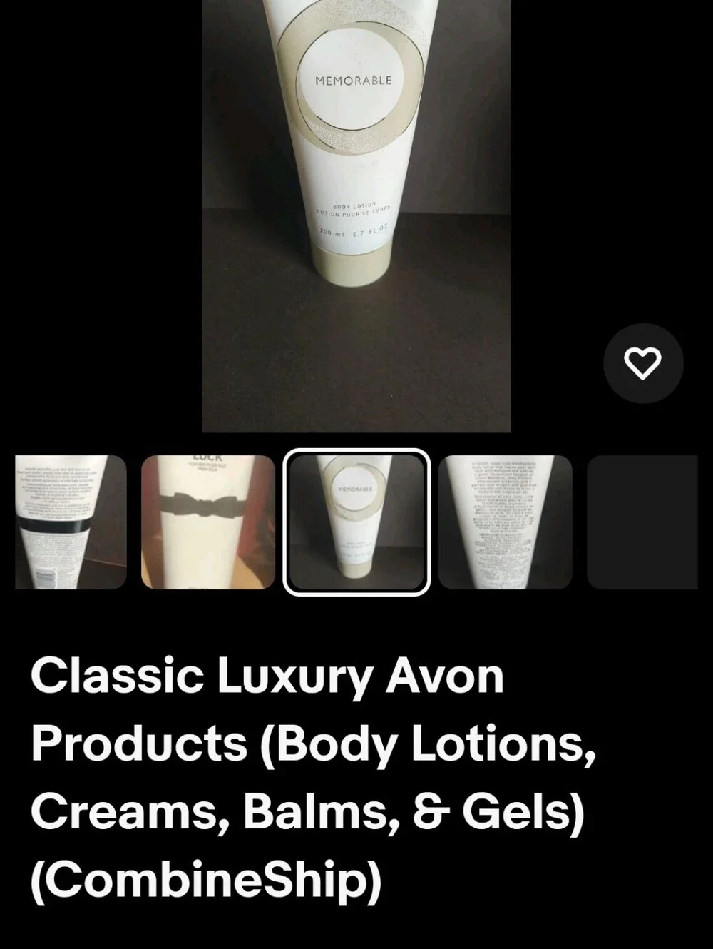 AVON MEMORABLE body Lotion VINTAGE 2003 200ml 6.7 fl Oz New. Read Details In Pic